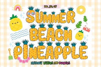 Preview of Pineapple summer font, summer alphabet Png, beach letters, Summer Alphabet