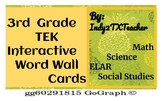 Pineapple themed 3rd TEK word wall cards