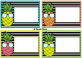 Pineapple with Sunglasses Tropical Labels- Editable