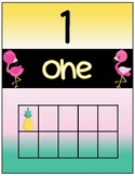 Pineapples and Flamingos Number Posters