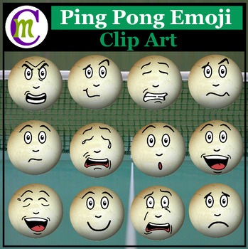 Ping Pong Emojis Clipart #1 | Sports Game Emotions Clip by CrunchyMom