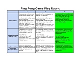 Ping Pong Game Play Rubric