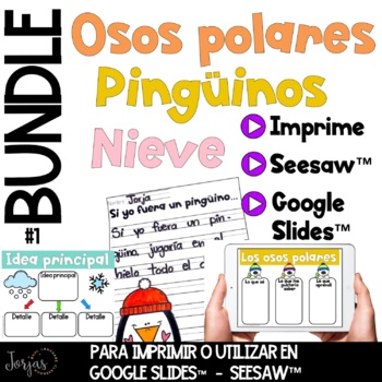 Preview of Pingüinos, osos polares, nieve BUNDLE