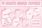 Pink 12 Month Binder Covers Retro Groovy Girly Binder Cove