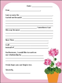 Preview of Pink Apology Letter