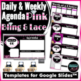 Pink Bling & Lace February Daily and Weekly Agenda Templat