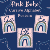 Pink Boho Cursive Alphabet Posters