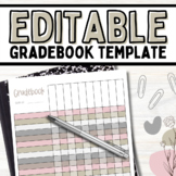 Pink Boho Gradebook Template Editable