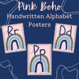 Pink Boho Handwritten Alphabet Posters