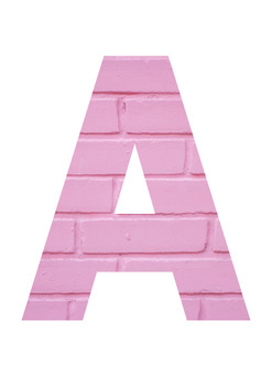 Preview of Pink Brick Print | A-Z 0-9 Decor | Printable Bulletin Board | Letters Number