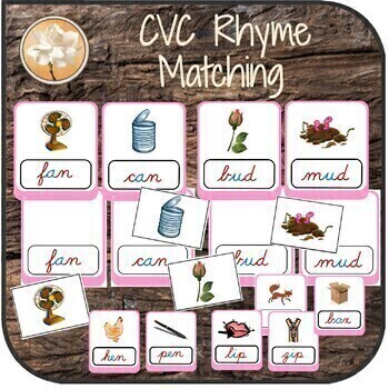Make a Rhyme  Wipewriter 30 Cards Montessori The Green  Series 