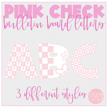 Preview of Pink Check Bulletin Board Letters