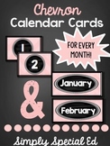 Pink Chevron Calendar Cards- FULL YEAR