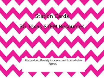 Preview of Pink Chevron Station Cards