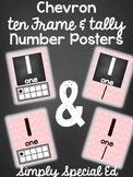 Pink Chevron: Ten Frame and Tally Classroom Posters