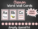 Pink Chevron Word Wall Cards