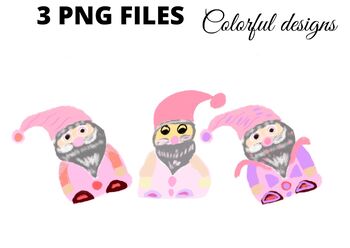 Preview of Pink Christmas Santa clauz retro png clipart