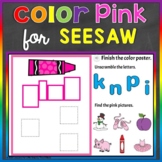 Pink Color Recognition Color Word Digital Seesaw Activity 
