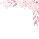 Pink Floral Watercolor Clipart JPG (White Background) 3000