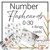 Pink Garden Number Flashcards - 0-30