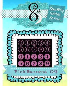 Preview of Pink Glitter Button Numbers 0 - 9