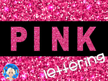 Pink Glitter Lettering - Letters and Numbers Font Clip Art by Miss Carlee