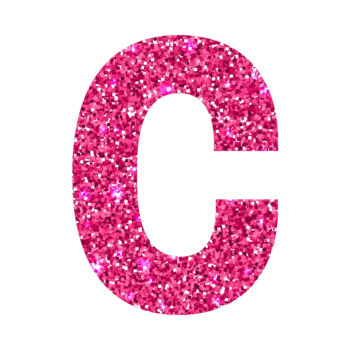 pink glitter lettering letters and numbers font clip art