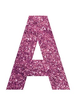 Preview of Pink Glitter Print | A-Z 0-9 Decor | Printable Bulletin Board | Letters Number