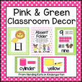 Pink and Green Classroom Decor Resource Posters