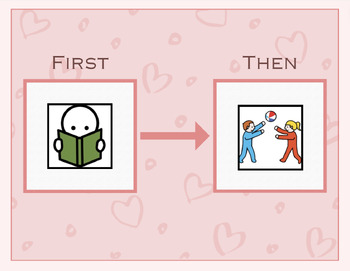 Preview of Pink Heart First/Then and Token Boards