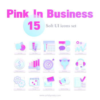 Preview of Pink In Business | Soft UI icons set.