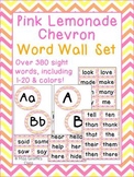 Pink Lemonade Chevron Word Wall Letters Headers and Words
