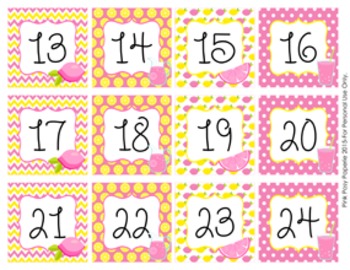 Pink Lemonade Classroom Decor Monthly Calendar Numbers by Pink Posy Paperie