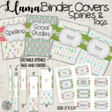 Pink Llama and Cactus binder covers, spines and tags