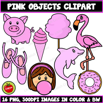 Pink Things Clip Art, Things that are Pink, Color Clip Art