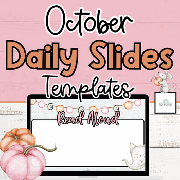 Preview of Pink & Orange Pumpkins | Cute Ghosts | October Daily Google Slides Templates