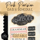 Pink Parisian EDITABLE Daily Schedule | Chic Daily Schedul