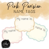 Pink Parisian EDITABLE Name Tags