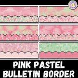 Pink Pastel Bulletin Board Borders, Printable Border, Clas