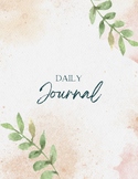 Pink Pastel Soft Floral Feminine Daily Page Journal | 120 pages