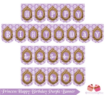 printable princess birthday banner