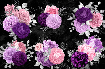 purple and pink flower clip art