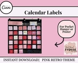 Pink Retro Classroom Calendar Label Set