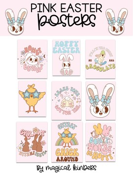 Preview of Pink Retro Easter Posters