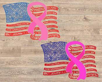 Download Pink Ribbon Zentangle American Flag Svg Breast Cancer Awareness Mandala 1510s