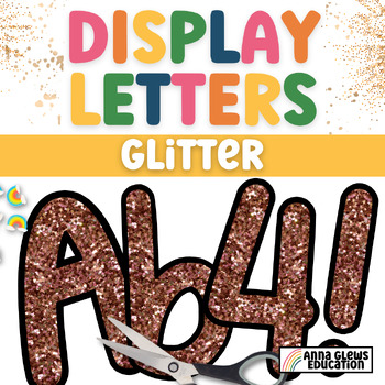 Gold Glitter Print | A-Z 0-9 Decor | Printable Bulletin Board | Letters  Number