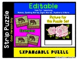 Pink Roses - Expandable & Editable Strip Puzzle w/ Multipl
