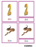 Pink Series Montessori Script Reading 3 Part Cards in Spanish