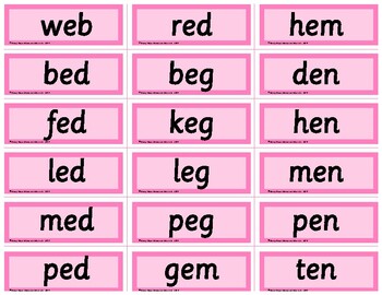 Pink Series Word Cards - 180 cards - Montessori Printable | TpT