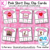 Pink Shirt Day Clip Cards Kindergarten